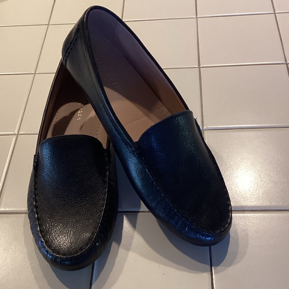 Cole Hahn Lightweight Black Leather Driving Loafers Size 9